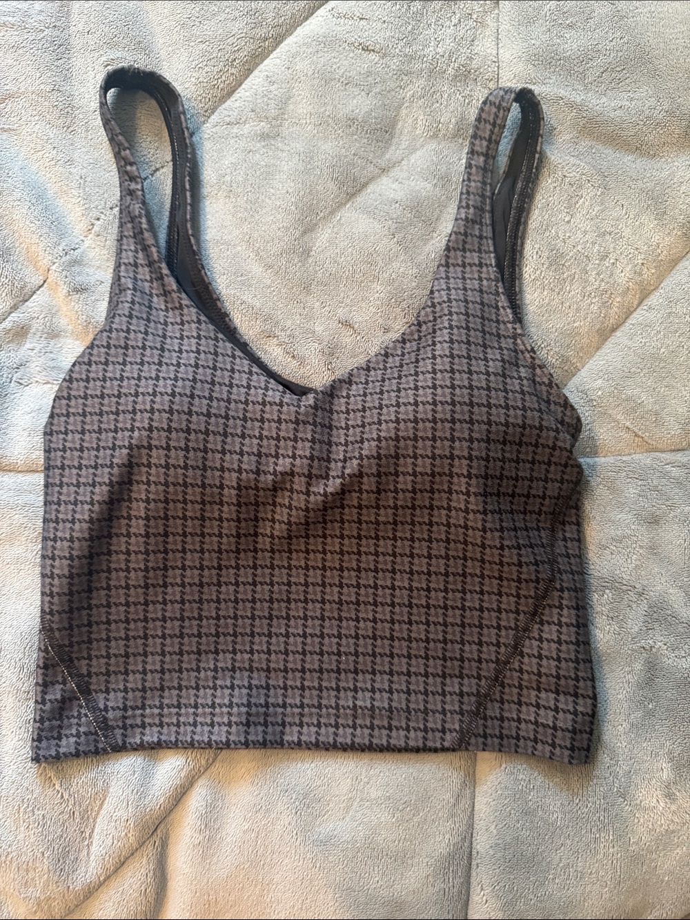Gilly Hicks Gray and Black Houndstooth Sports Bra